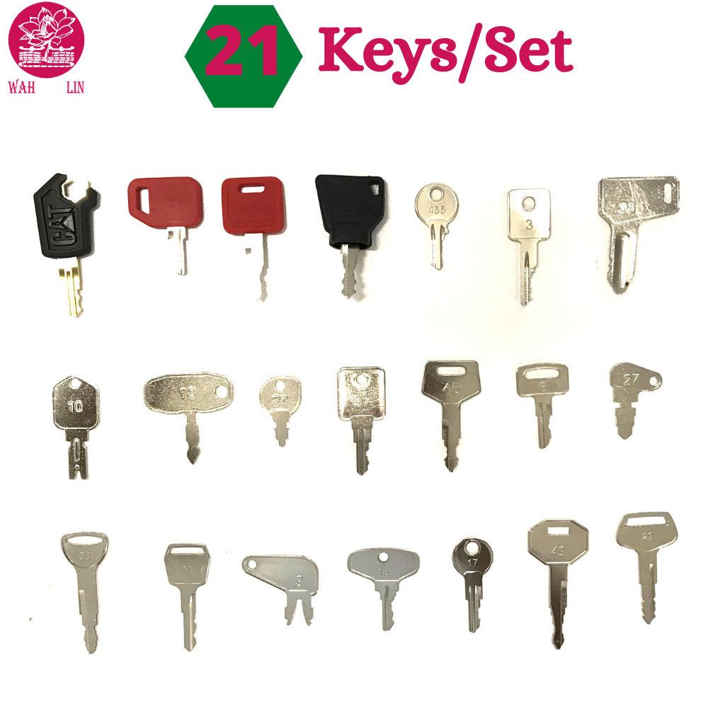 21 Keys Master Plant Key Set Digger Excavator Plant Dumper Bomag JCB