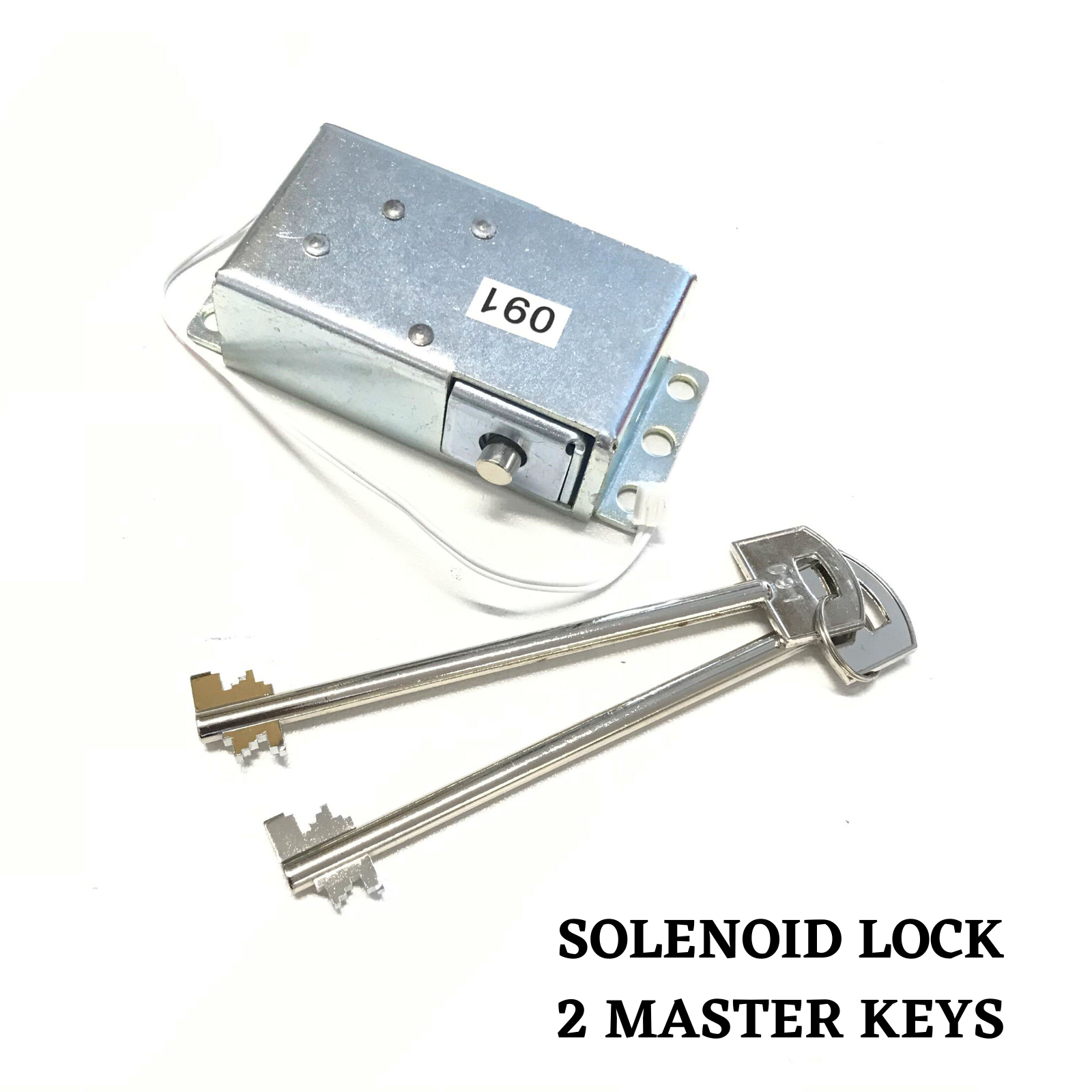 Solenoid safe lock replacement with 2 override keys