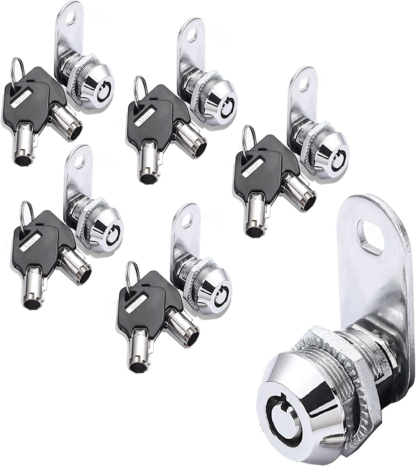 Details about   2/4pcs Keyed Alike 5/8" 1" Tubular Cam Lock Cabinet Toolbox Drawer Replacement 