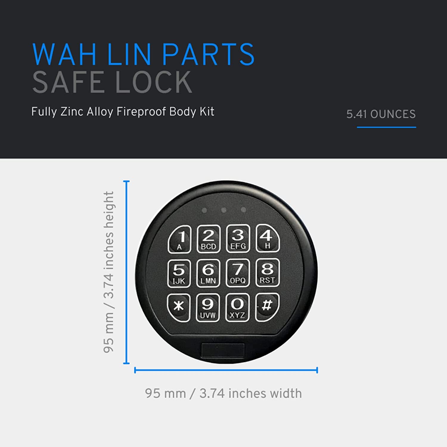 thumbnail image 2 of Gun Safe Electronic Lock Replacement Kit – Black Keypad With Solenoid – MOUNTPARTS 2 of 3